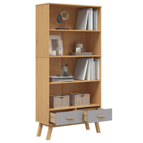 Bookcase 4-Tier Olden Solid Wood Pine