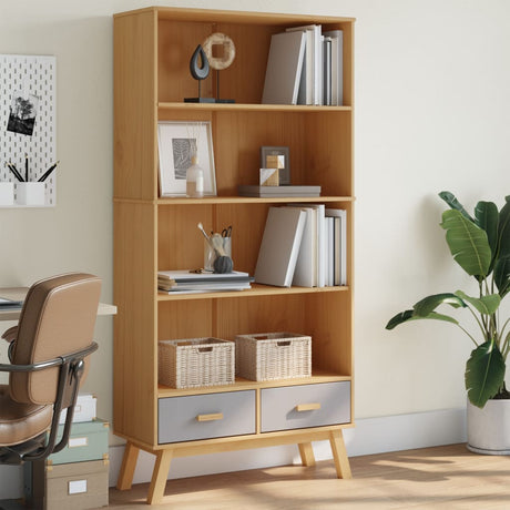Bookcase 4-Tier Olden Solid Wood Pine