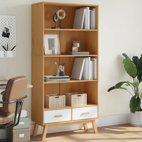 Bookcase 4-Tier Olden Solid Wood Pine