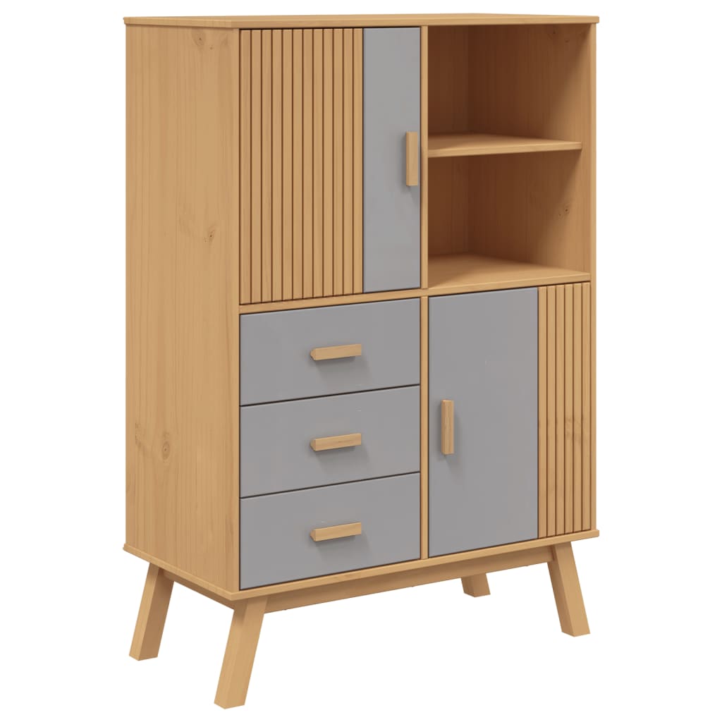 Highboard Olden 85X43X125 Cm Solid Wood Pine