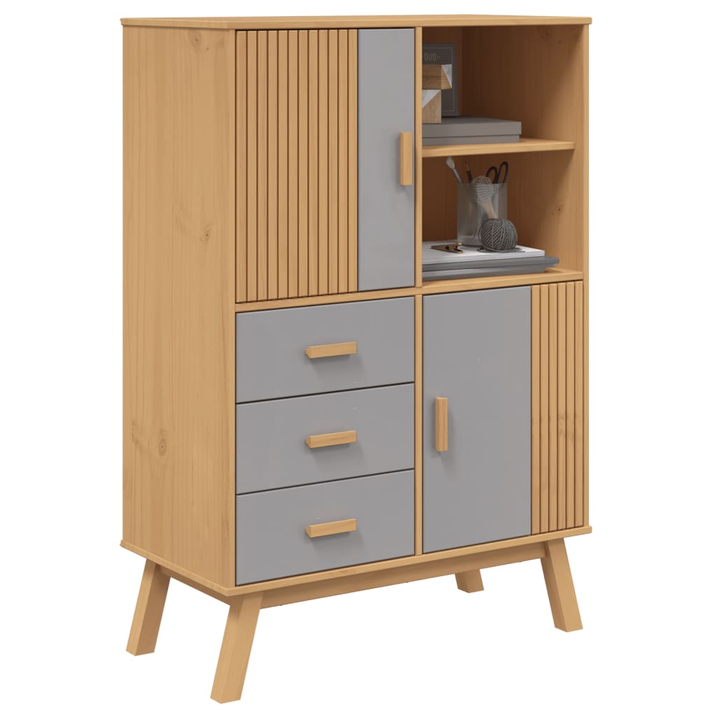 Highboard Olden 85X43X125 Cm Solid Wood Pine