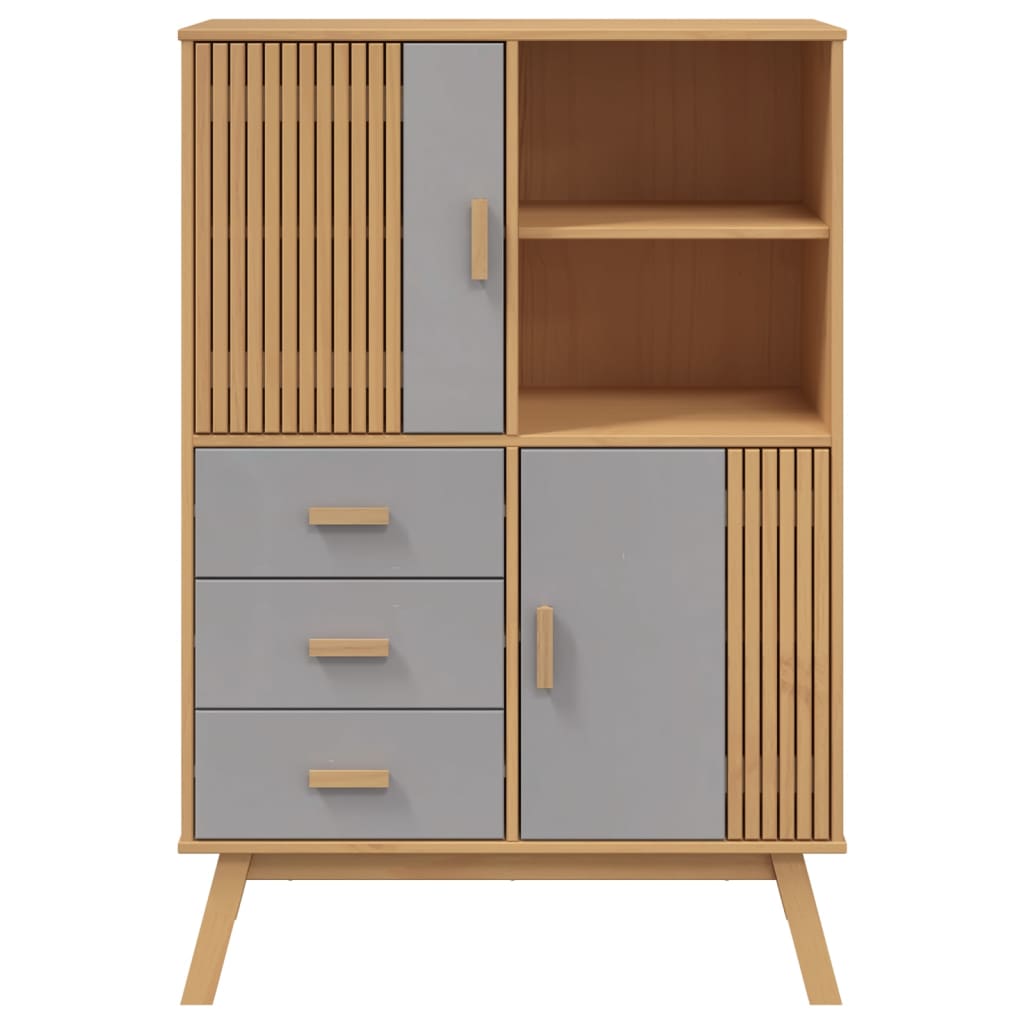 Highboard Olden 85X43X125 Cm Solid Wood Pine