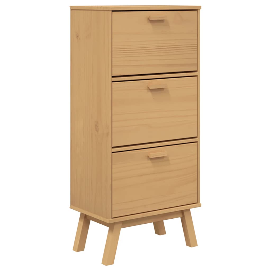 Shoe Cabinet Olden 55X35X120Cm Solid Wood Pine