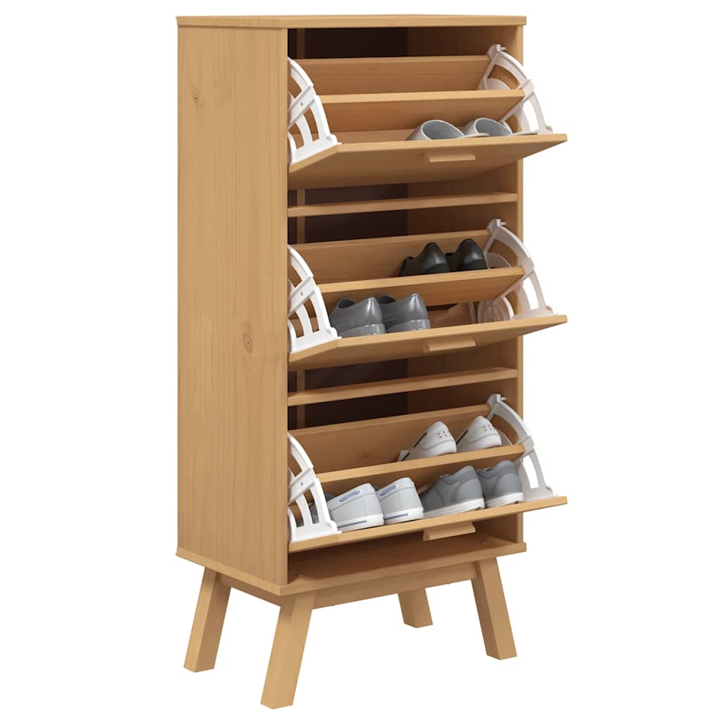 Shoe Cabinet Olden 55X35X120Cm Solid Wood Pine