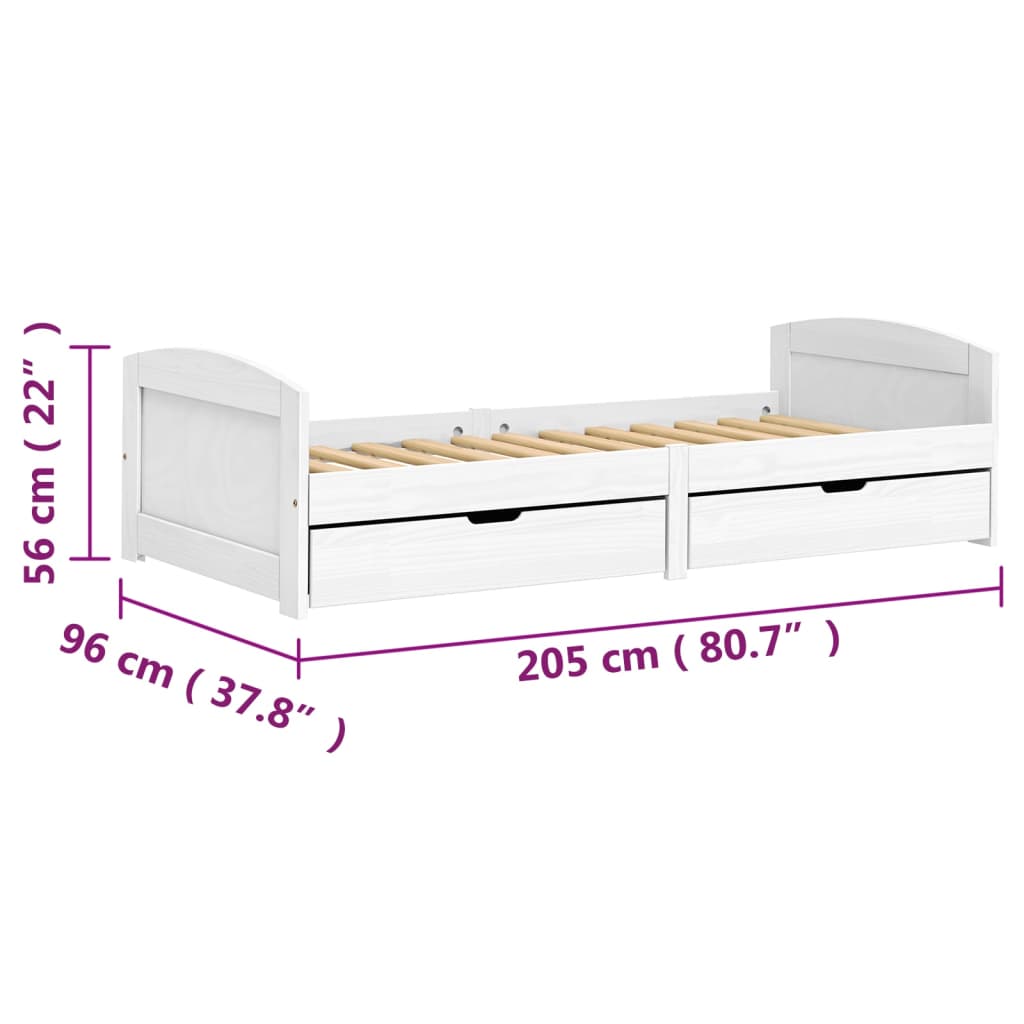 Day Bed With 2 Drawers Without Mattress "Irun" 90X200 Cm