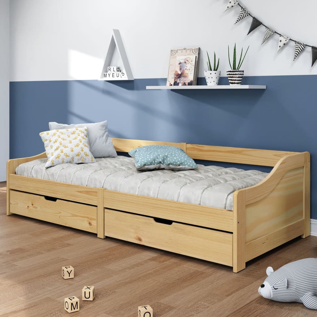Day Bed With 2 Drawers Without Mattress "Irun" 90X200 Cm