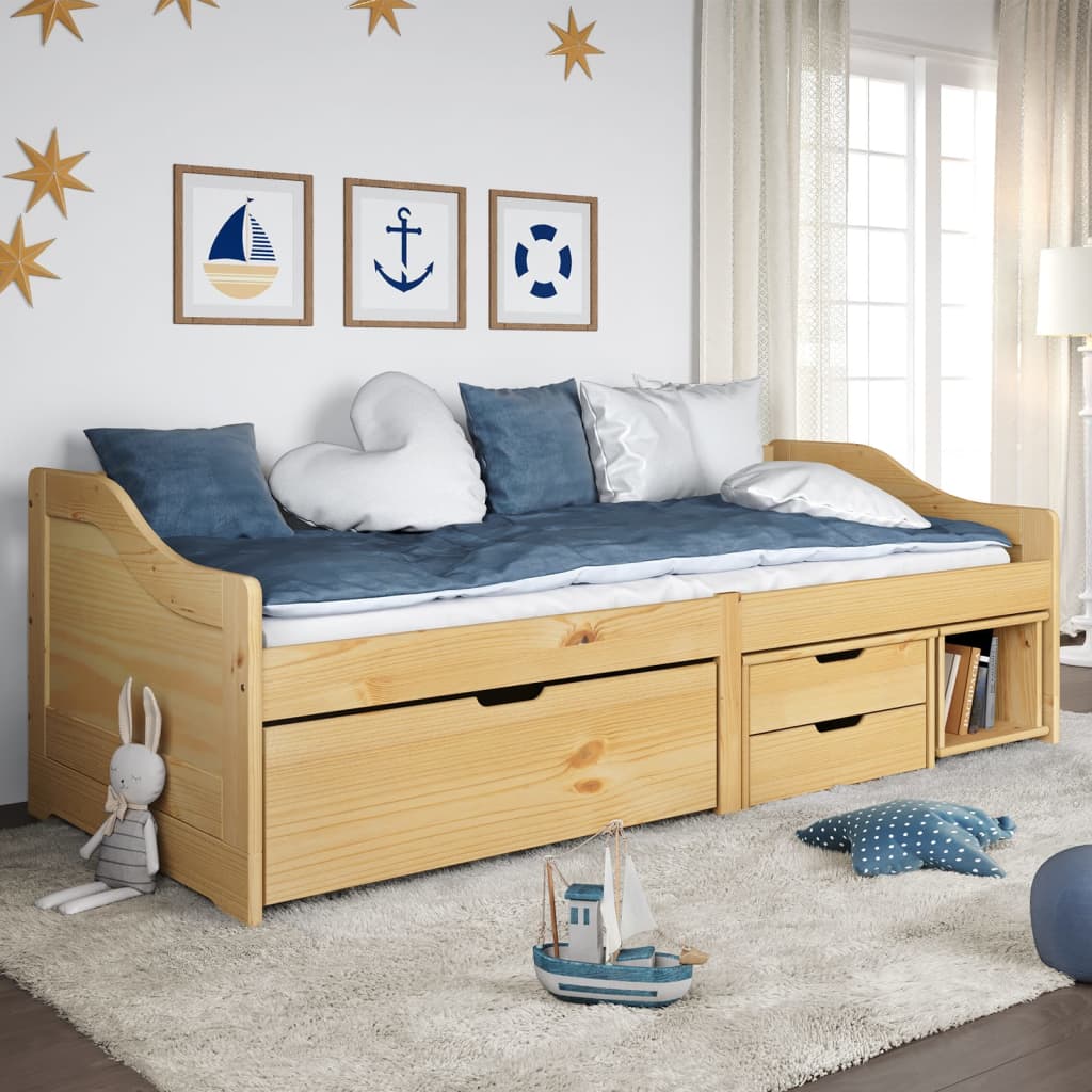 Day Bed With 3 Drawers Without Mattress "Irun" 90X200 Cm