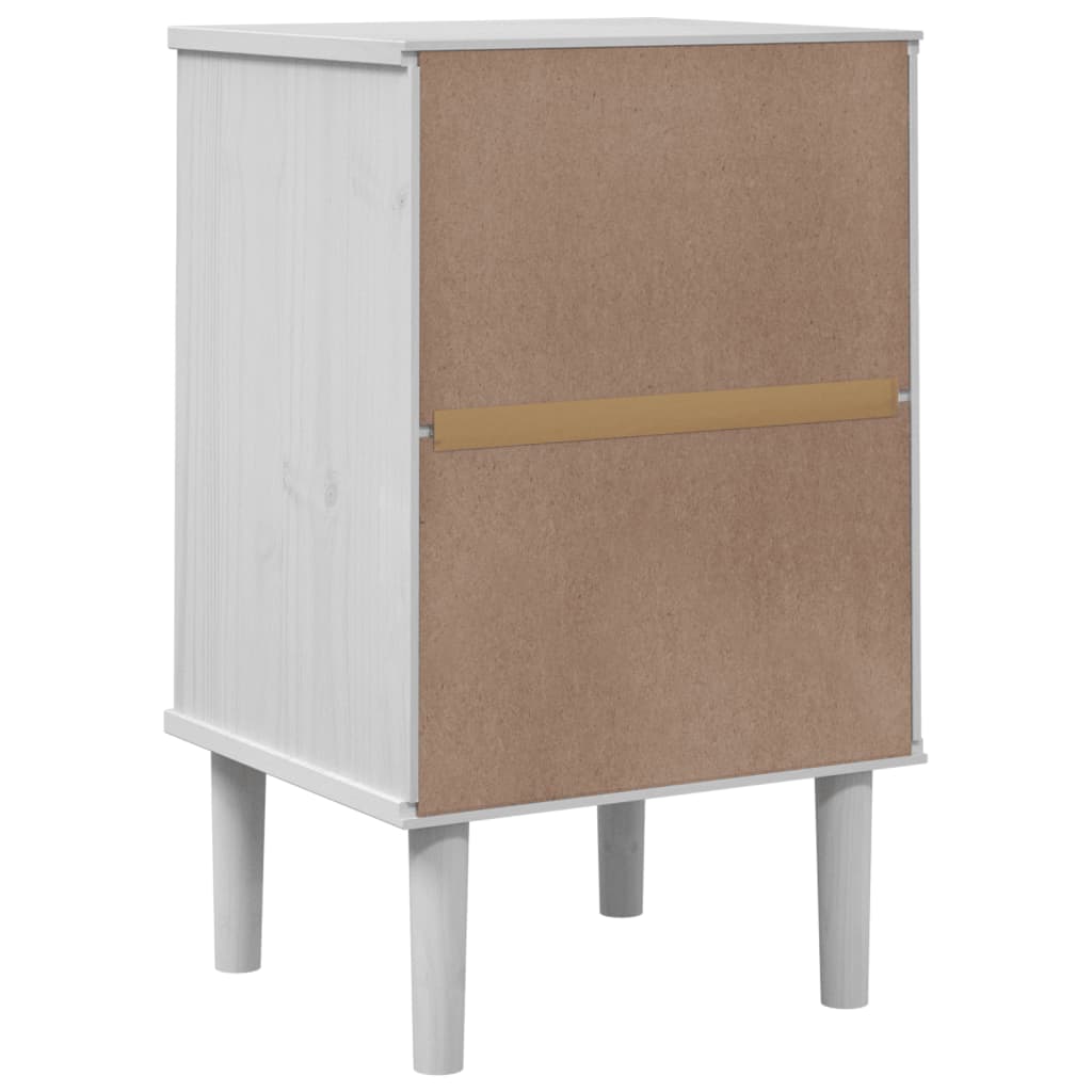 Bedside Cabinet Senja Rattan Look 40X35X65 Cm Solid Wood Pine
