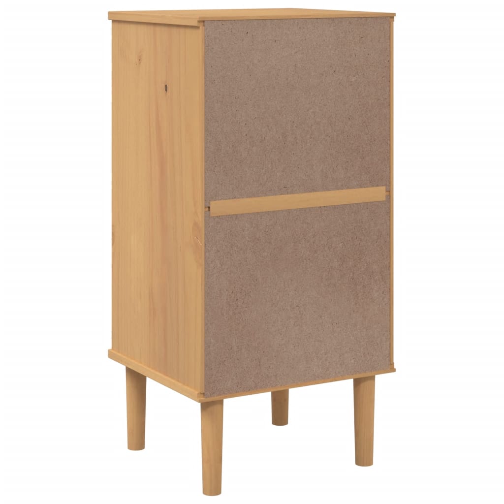 Bedside Cabinet Senja Rattan Look 40X35X80 Cm Solid Wood Pine
