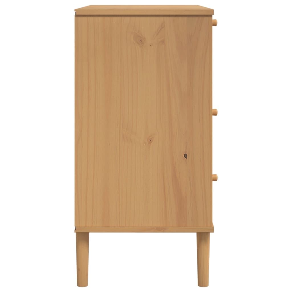 Drawer Cabinet Senja Rattan Look 80X40X80 Cm Solid Wood Pine