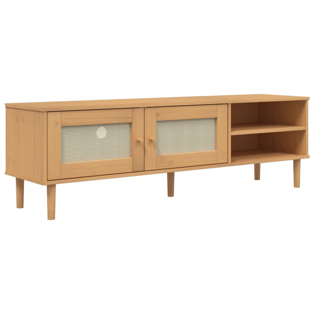 Tv Cabinet Senja Rattan Look 158X40X49Cm Solid Wood Pine