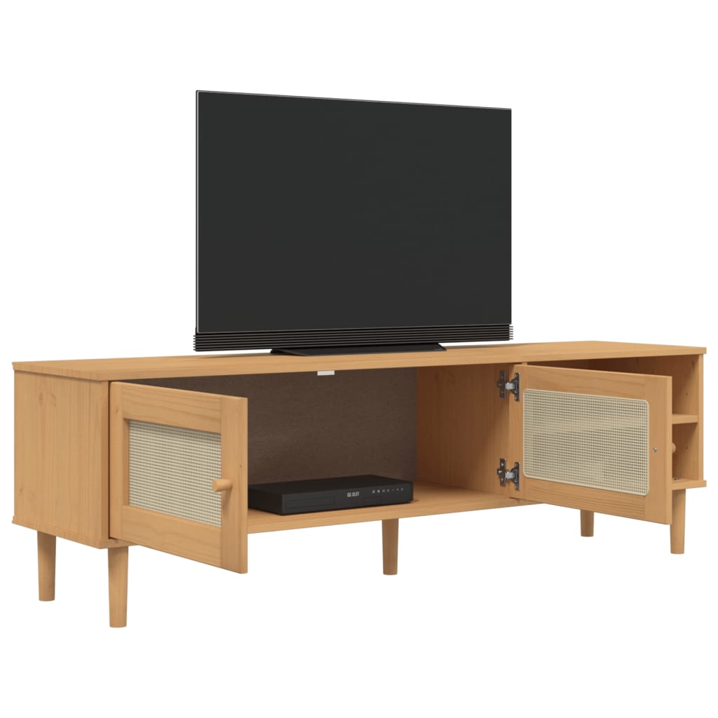 Tv Cabinet Senja Rattan Look 158X40X49Cm Solid Wood Pine