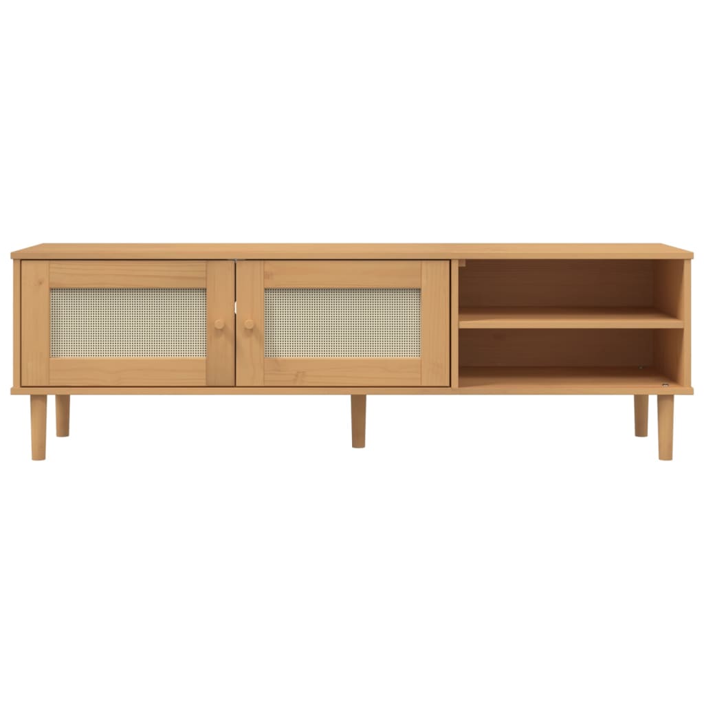Tv Cabinet Senja Rattan Look 158X40X49Cm Solid Wood Pine