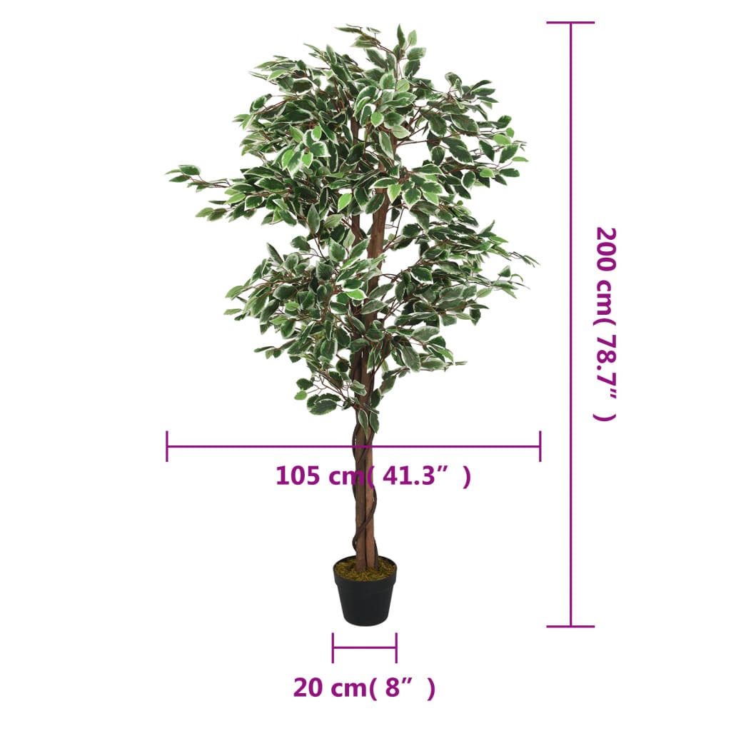Artificial Ficus Tree 1260 Leaves Green