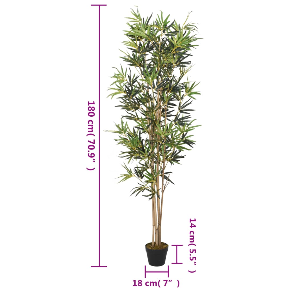 Artificial Bamboo Tree 1104 Leaves 180 Cm Green