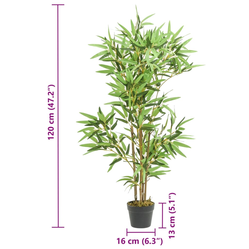 Artificial Bamboo Tree 552 Leaves 120 Cm Green