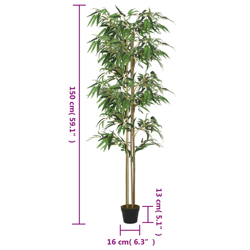 Artificial Bamboo Tree 988 Leaves 150 Cm Green