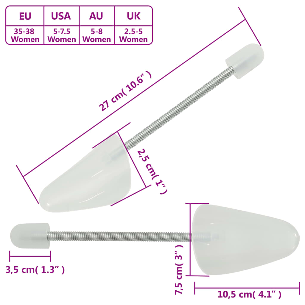 Shoe Trees 5 Pairs White Eu Plastic