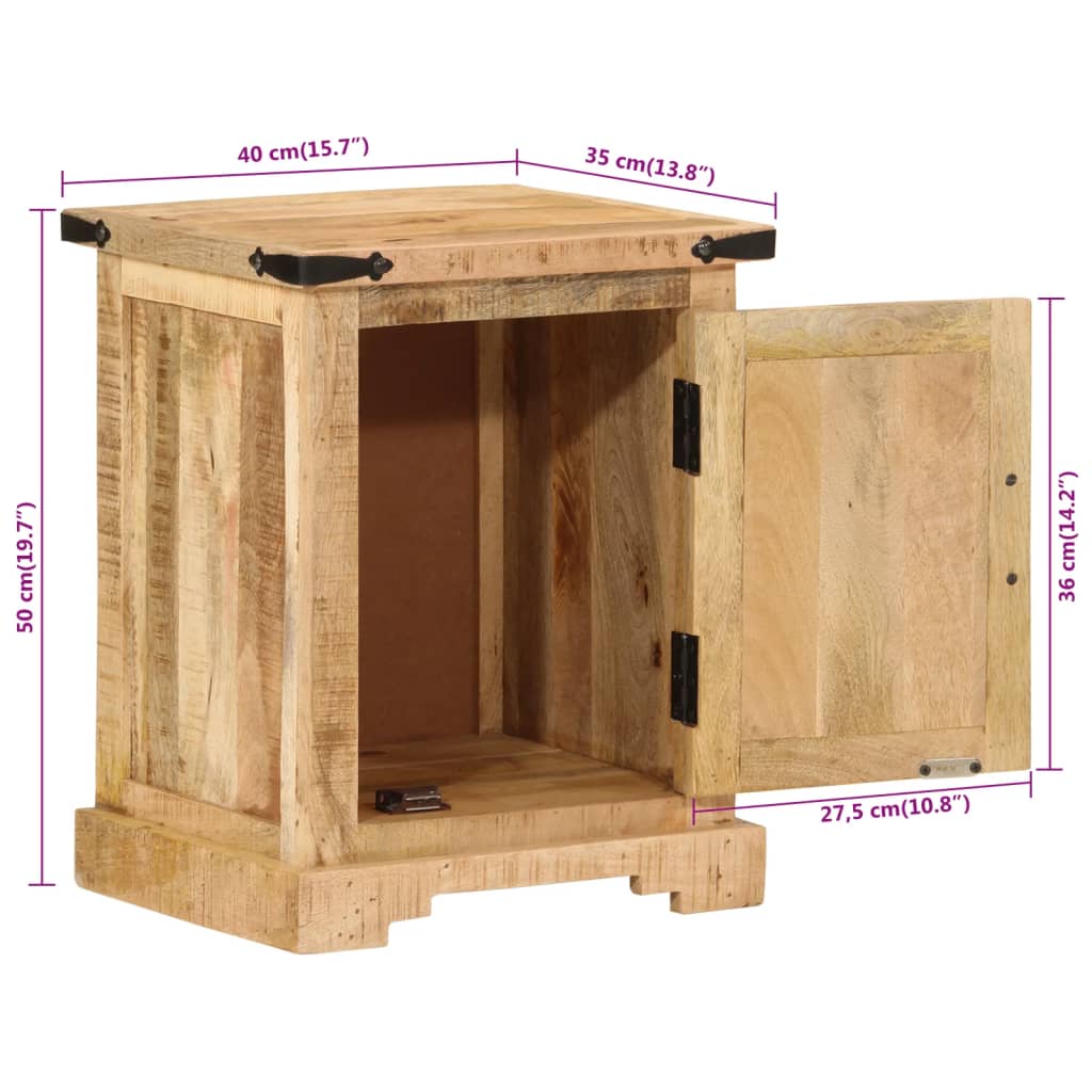 Bedside Cabinet 40X35X50 Cm Solid Wood Mango