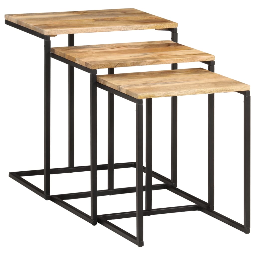 Nesting Tables 3 Pcs Solid Wood Acacia