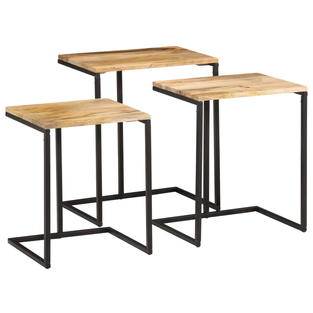 Nesting Tables 3 Pcs Solid Wood Acacia