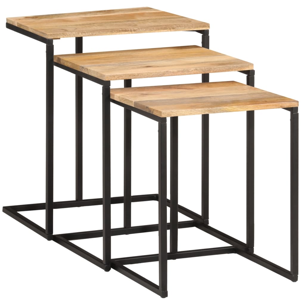 Nesting Tables 3 Pcs Solid Wood Acacia