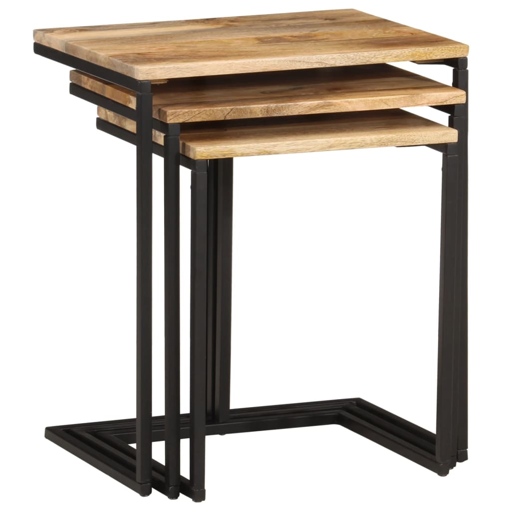 Nesting Tables 3 Pcs Solid Wood Acacia