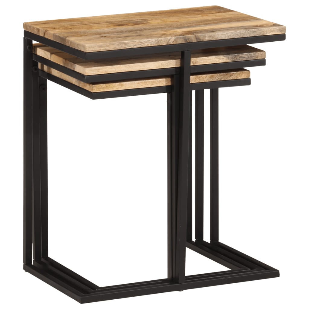 Nesting Tables 3 Pcs Solid Wood Acacia