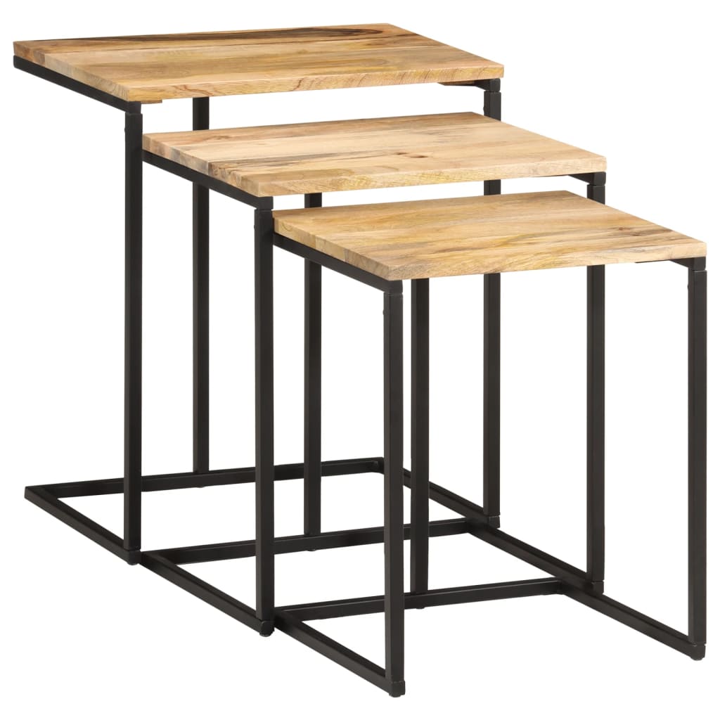 Nesting Tables 3 Pcs Solid Wood Acacia