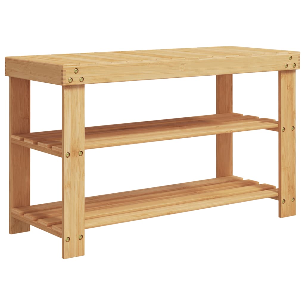 Shoe Rack 3-Tier 70X27.5X45 Cm Bamboo