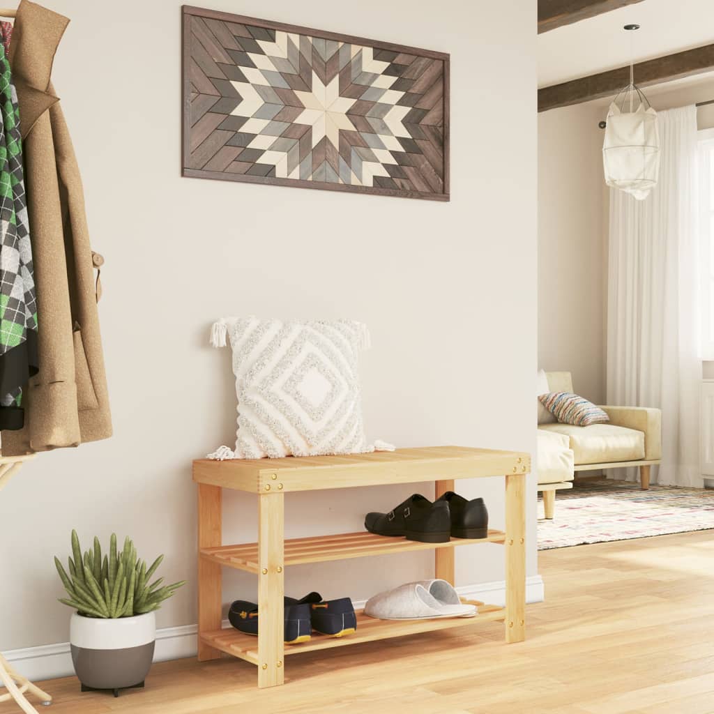 Shoe Rack 3-Tier 70X27.5X45 Cm Bamboo