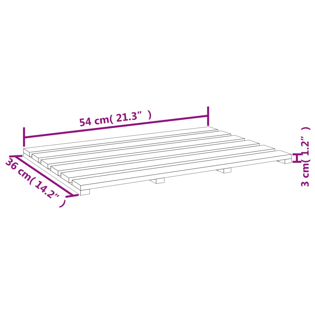 Bamboo Bath Mat 54X36 Cm