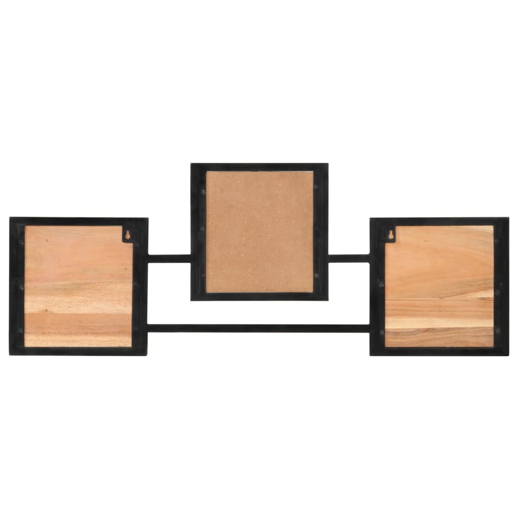 Wall Coat Rack 90X1X35 Cm Solid Wood Acacia And Iron