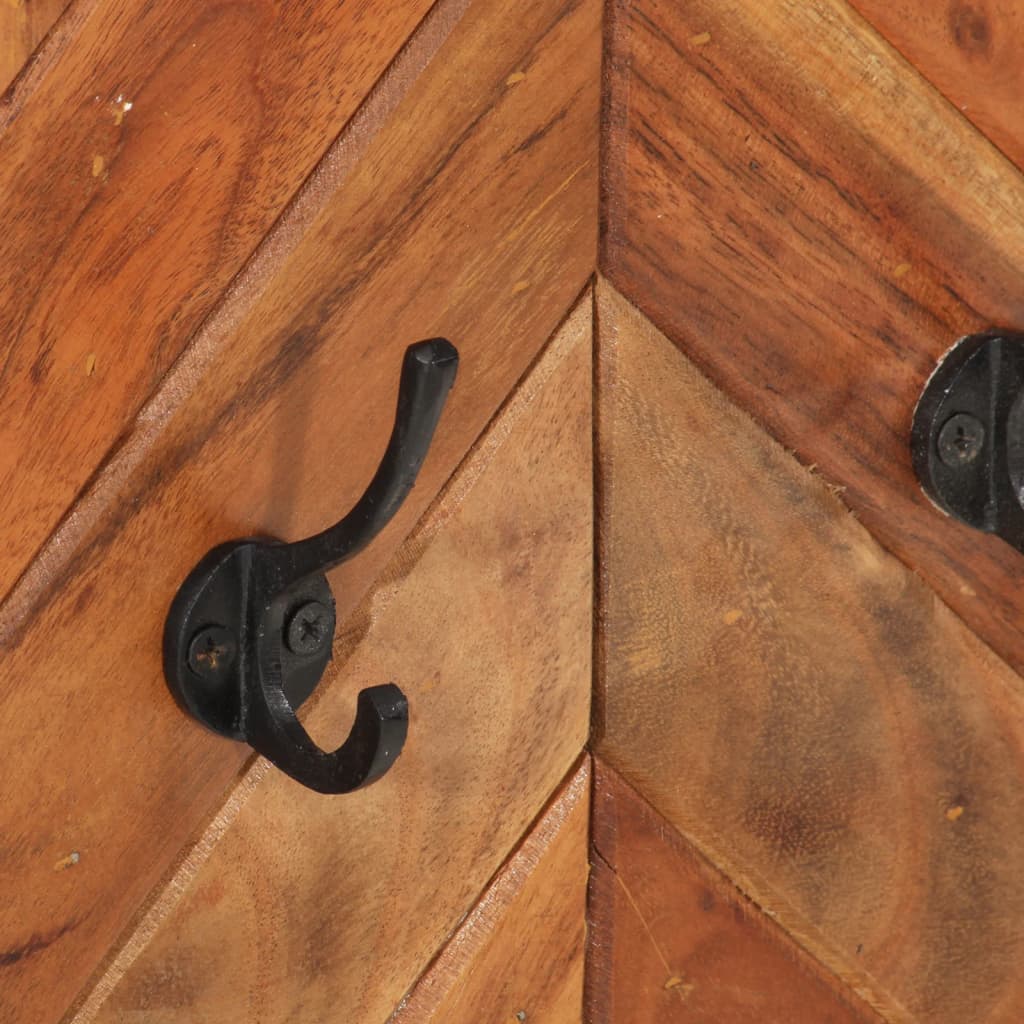 Wall Coat Rack 90X1X35 Cm Solid Wood Acacia And Iron