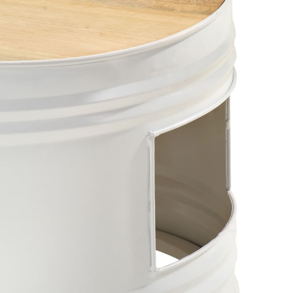 Bar Tables Drum Shape 3 Pcs Solid Rough Wood Mango