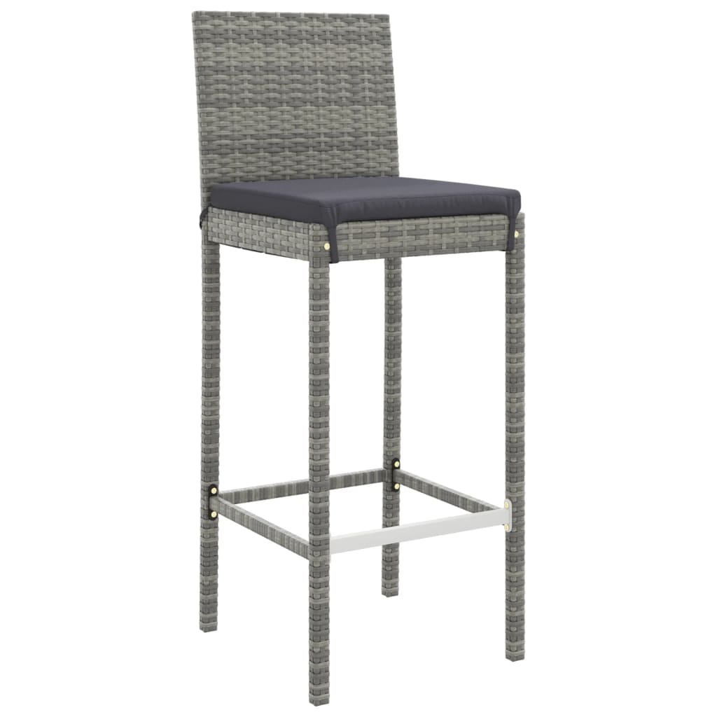 7 Piece Garden Bar Set With Cushions Poly Rattan