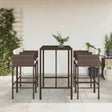 5 Piece Garden Bar Set With Cushions Poly Rattan