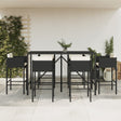 7 Piece Garden Bar Set With Cushions Poly Rattan