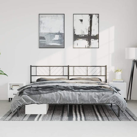 Metal Bed Frame Without Mattress With Footboard 150X200Cm