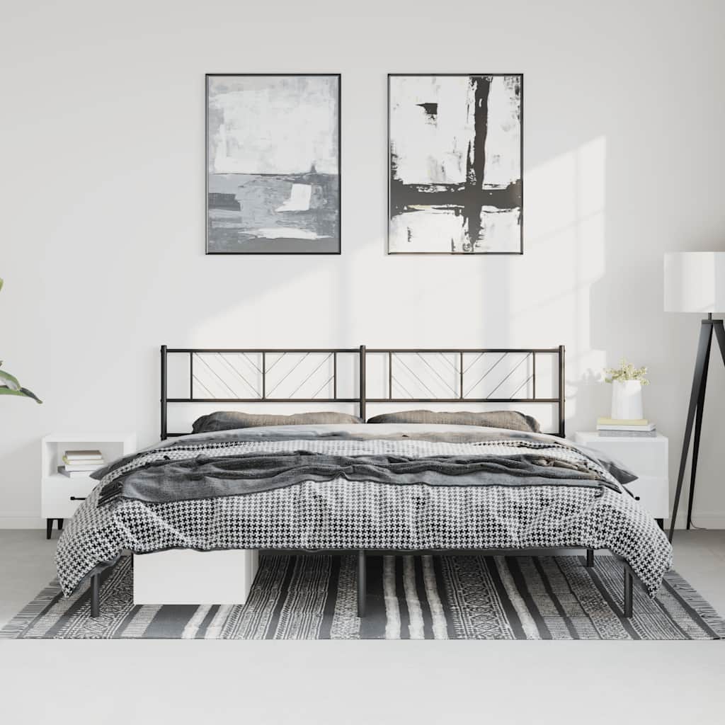 Metal Bed Frame Without Mattress With Footboard 150X200Cm