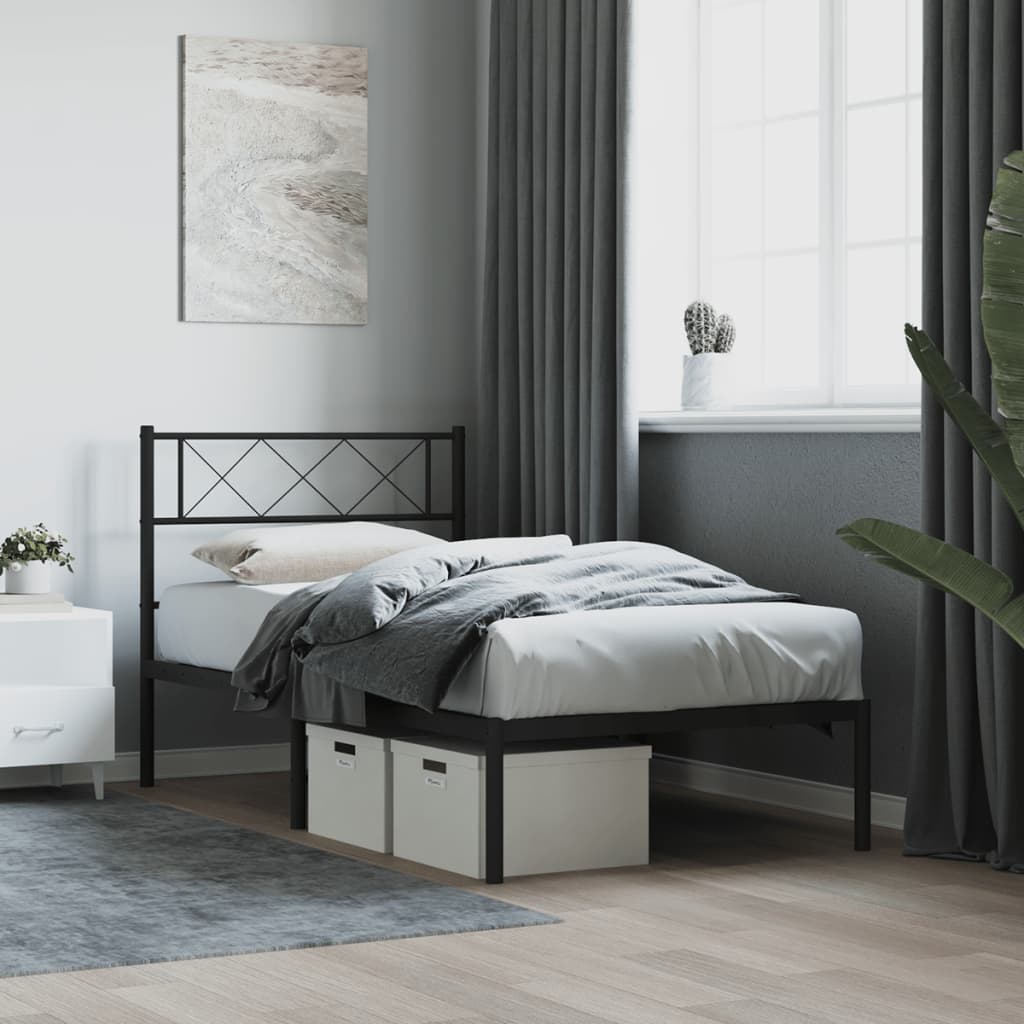 Metal Bed Frame Without Mattress With Footboard 80X200Cm