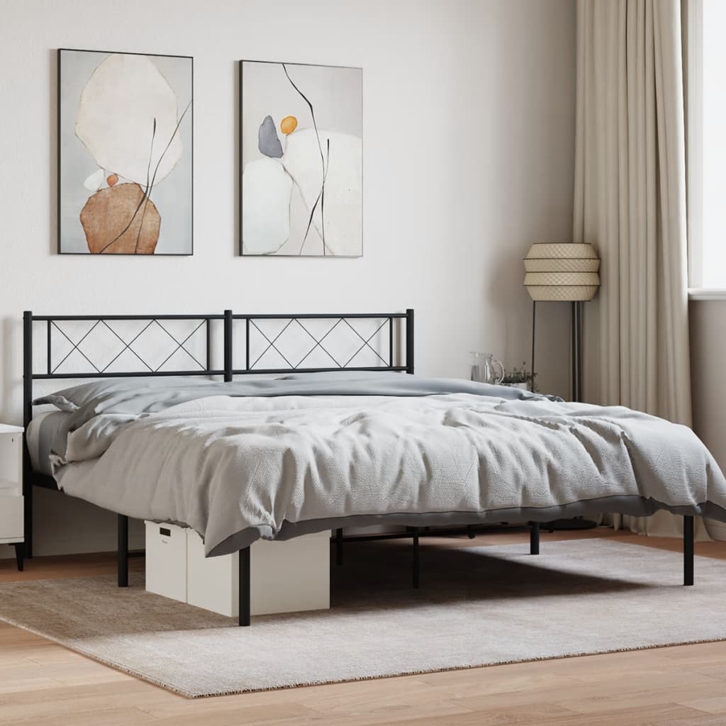 Metal Bed Frame Without Mattress With Footboard 80X200Cm