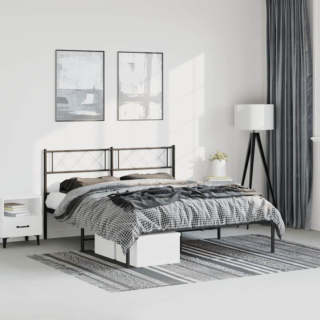 Metal Bed Frame Without Mattress With Footboard 80X200Cm