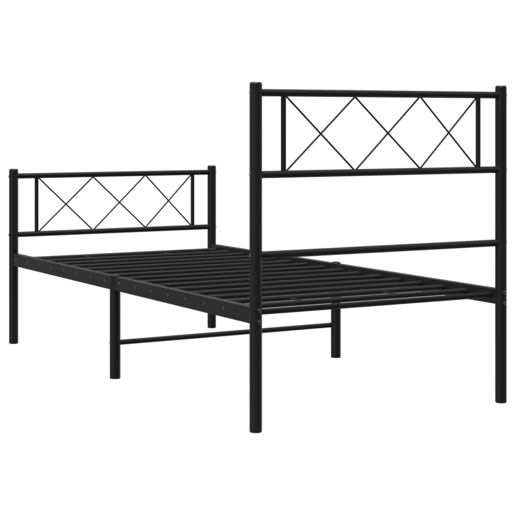 Metal Bed Frame Without Mattress With Footboard 80X200Cm