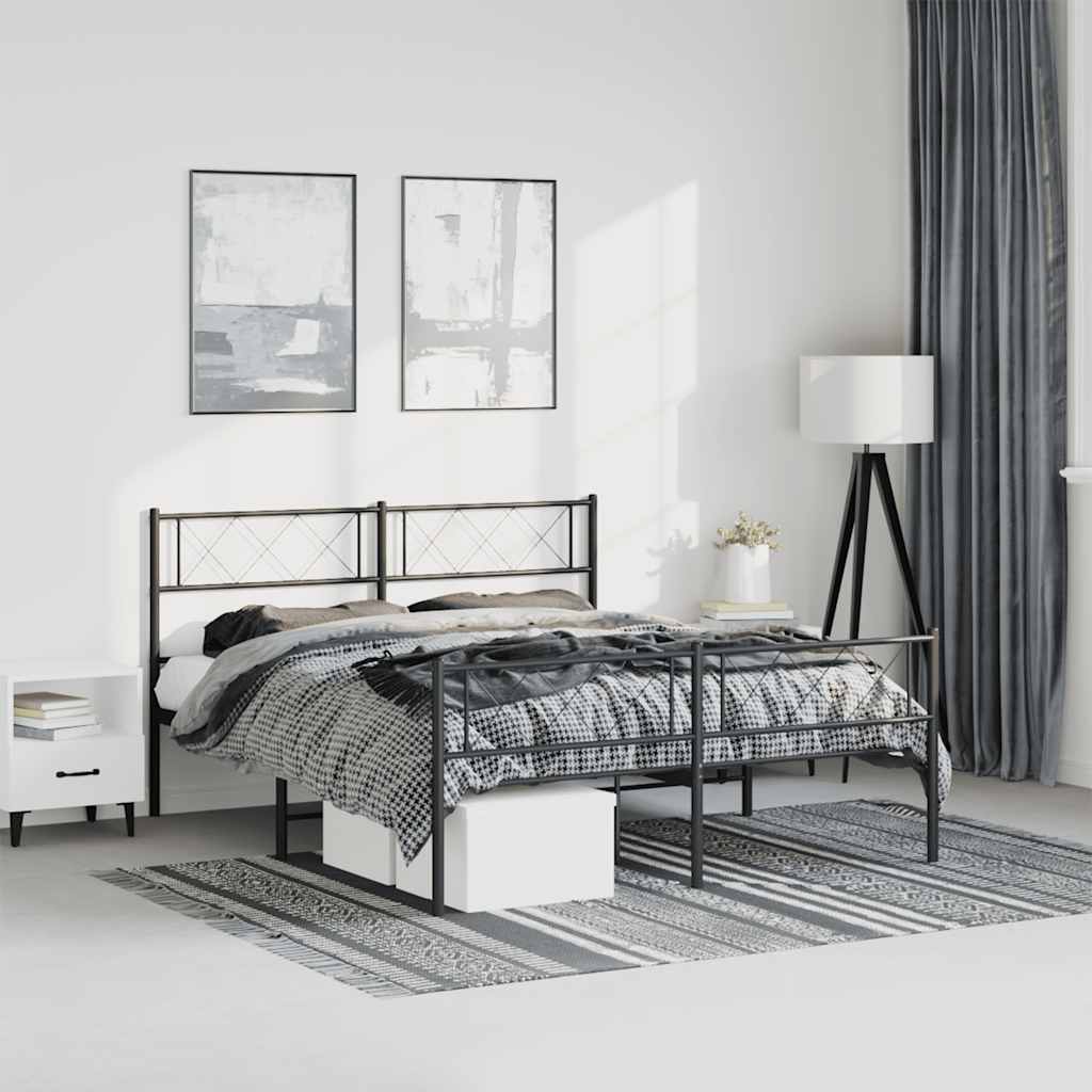 Metal Bed Frame Without Mattress With Footboard 80X200Cm