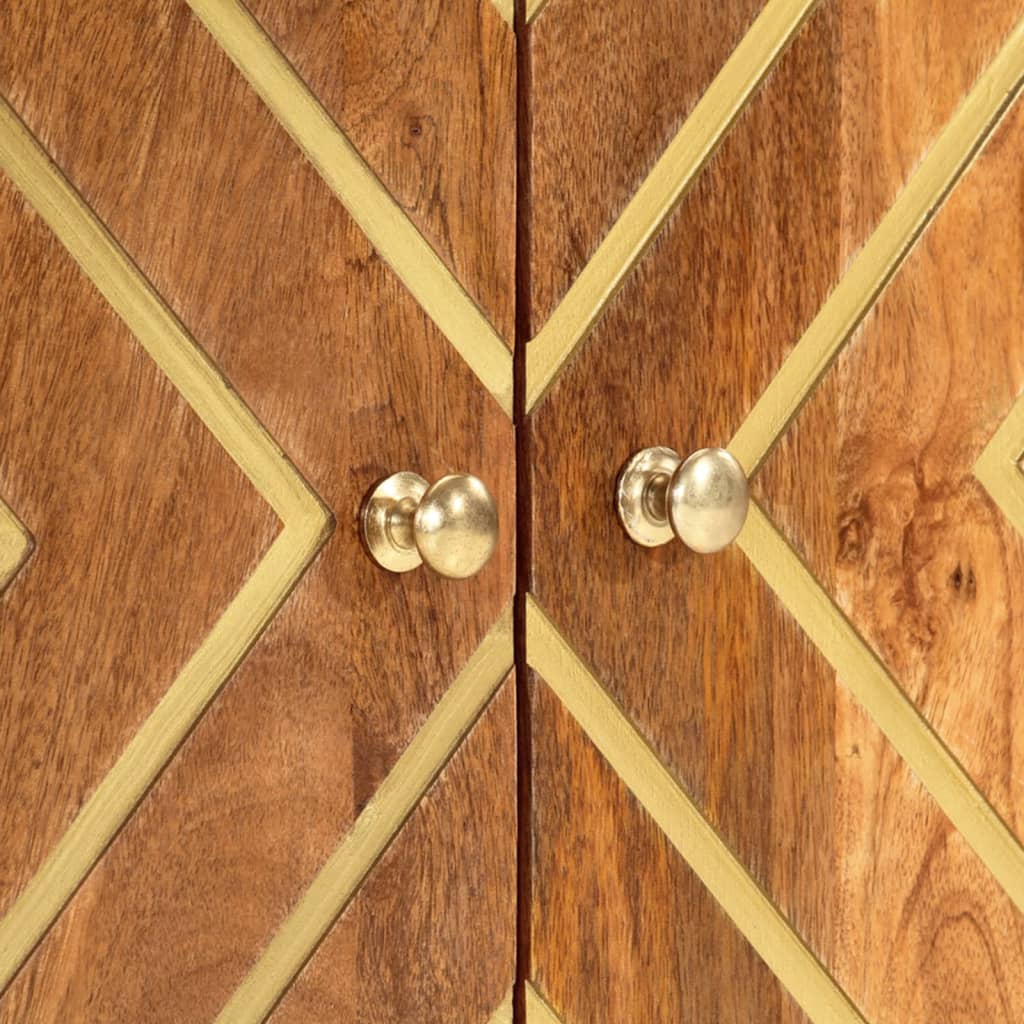 2 Piece Bathroom Cabinet Set Brown And Black Solid Wood Mango