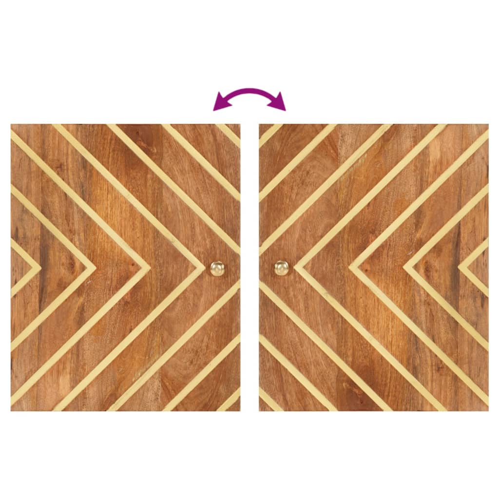 5 Piece Bathroom Cabinet Set Brown And Black Solid Wood Mango