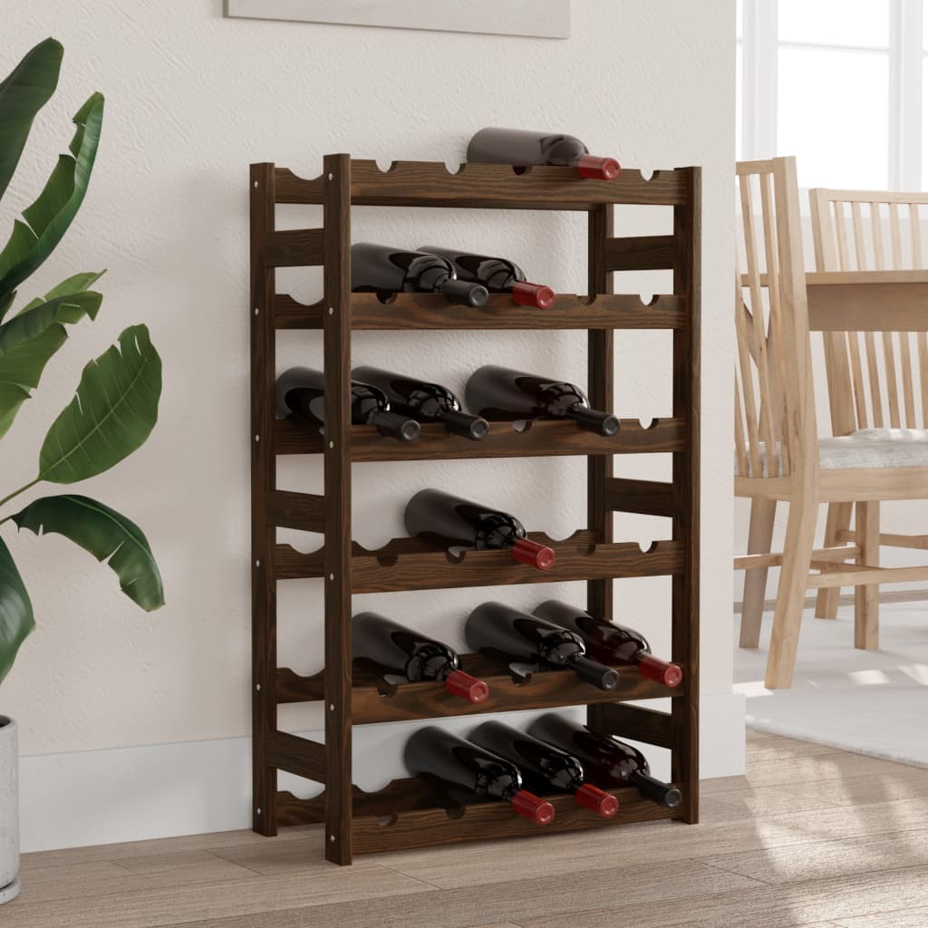 Wine Rack For 30 Bottles Pinewood