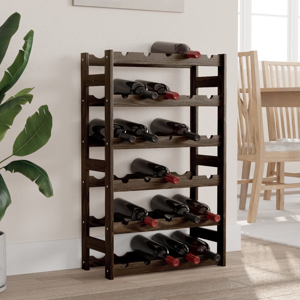 Wine Rack For 30 Bottles Pinewood