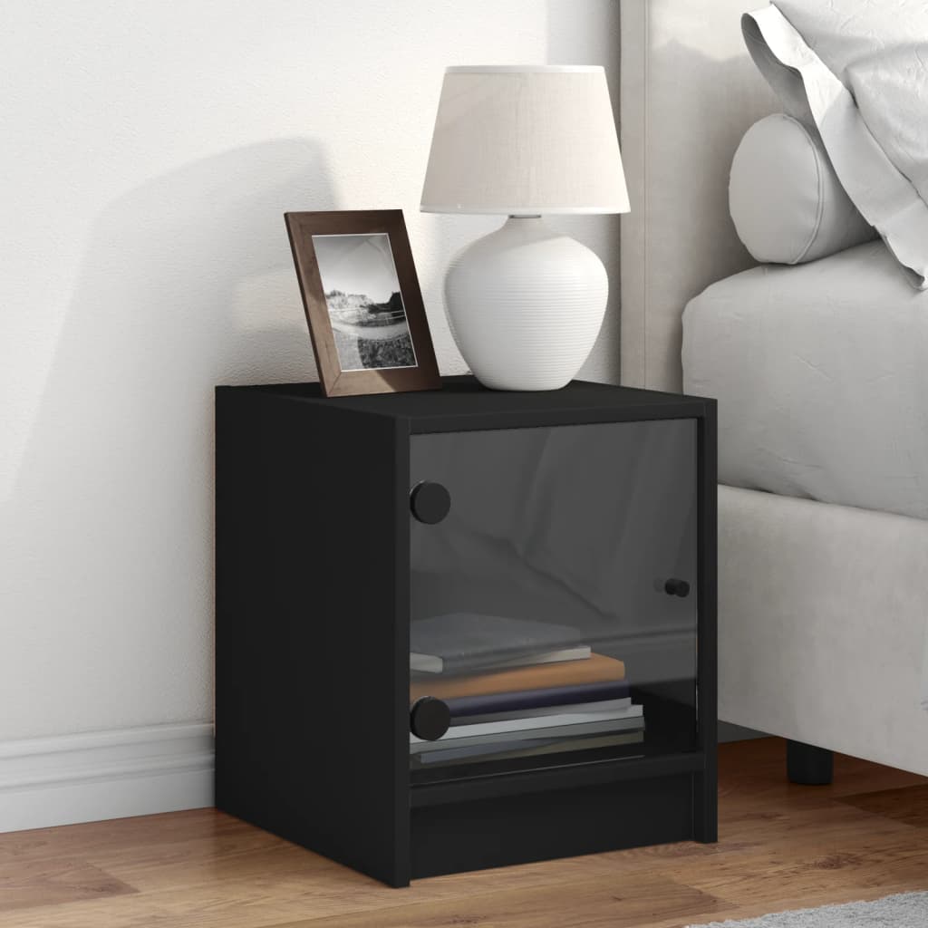 Bedside Cabinet With Glass Door 35X37X42 Cm